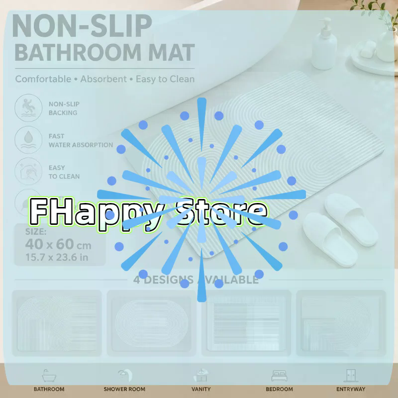 [MA]Beige Striped Diatomite Ba - Quick Dry Diatomite Bath Mat ulasan dan harga