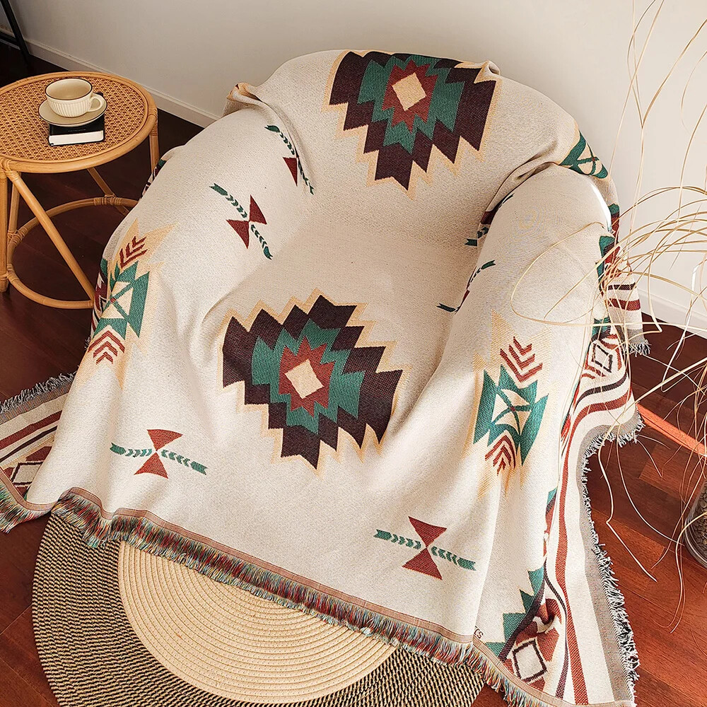 Oversized Boho Aztec Blanket w - Boho Throw Blanket Fringe ulasan dan harga