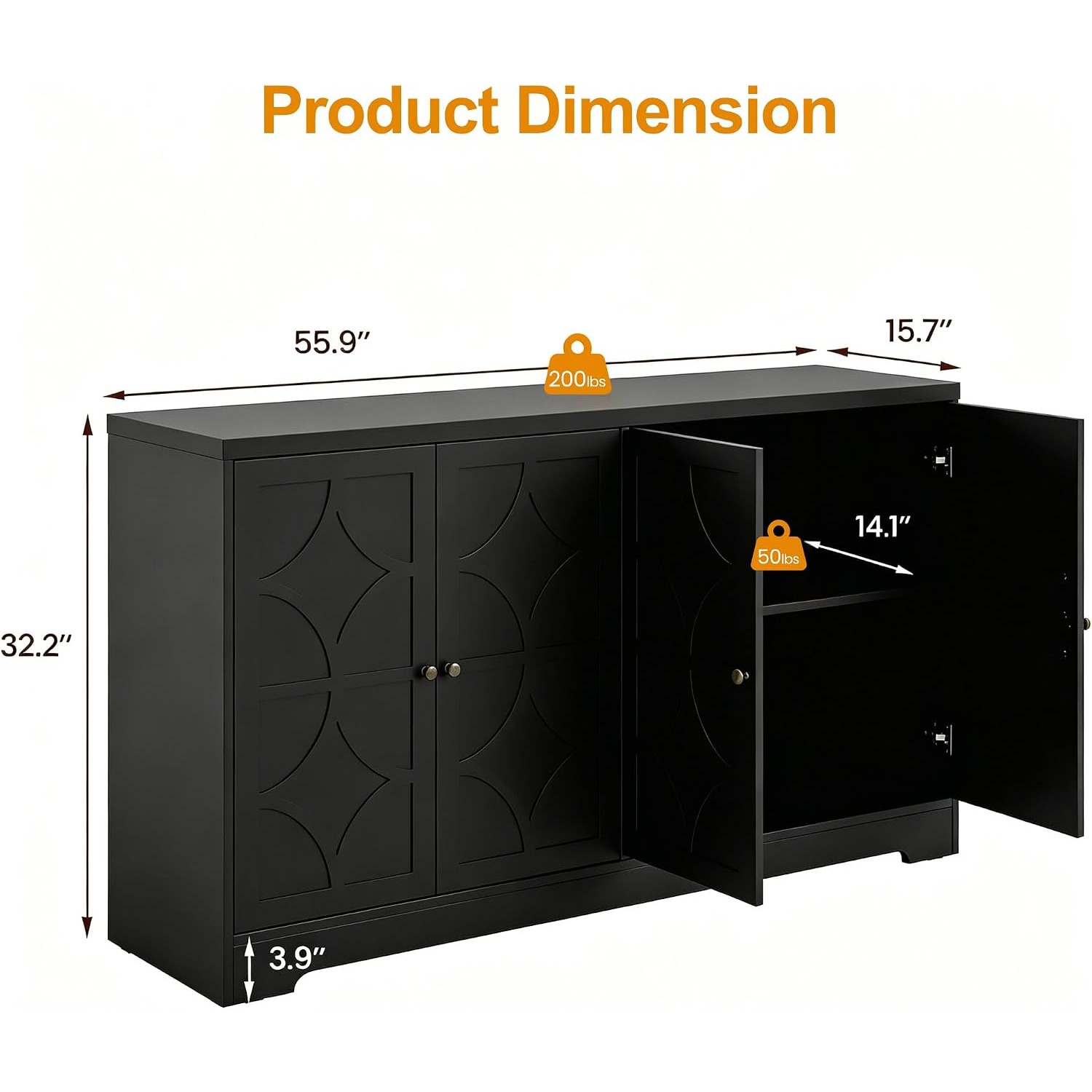 Sideboard Buffet Cabinet with  - Storage & Organization ulasan dan harga
