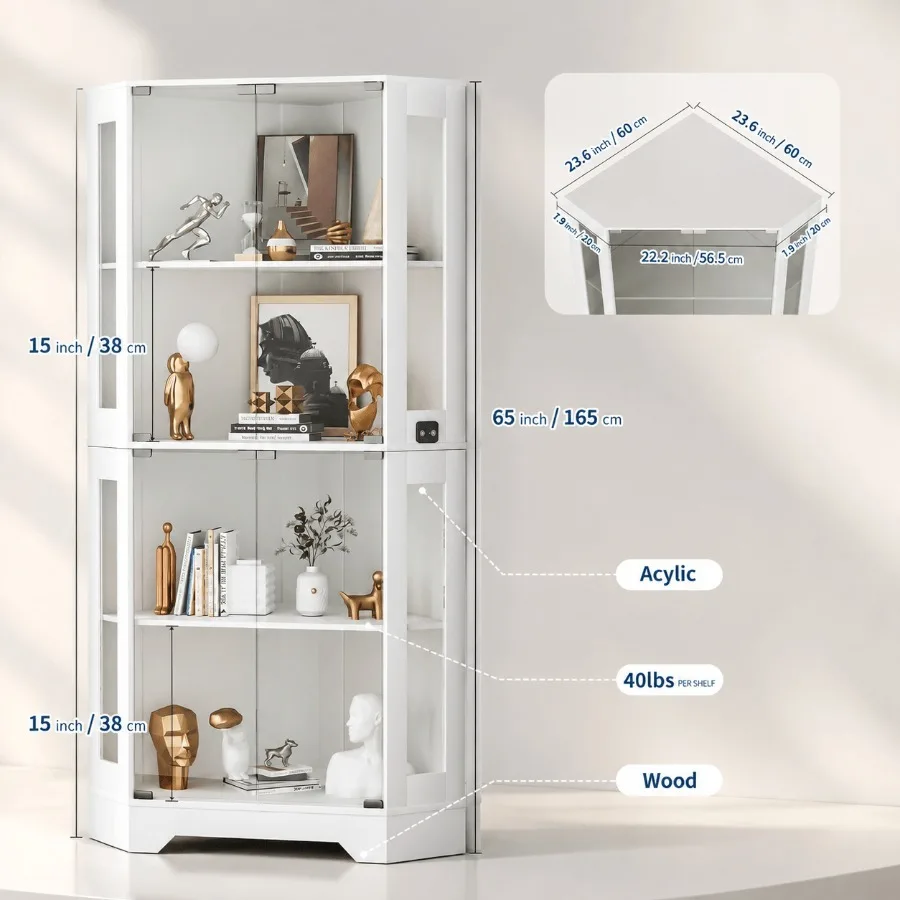 65 White Corner Collectible Cu - Storage & Organization ulasan dan harga