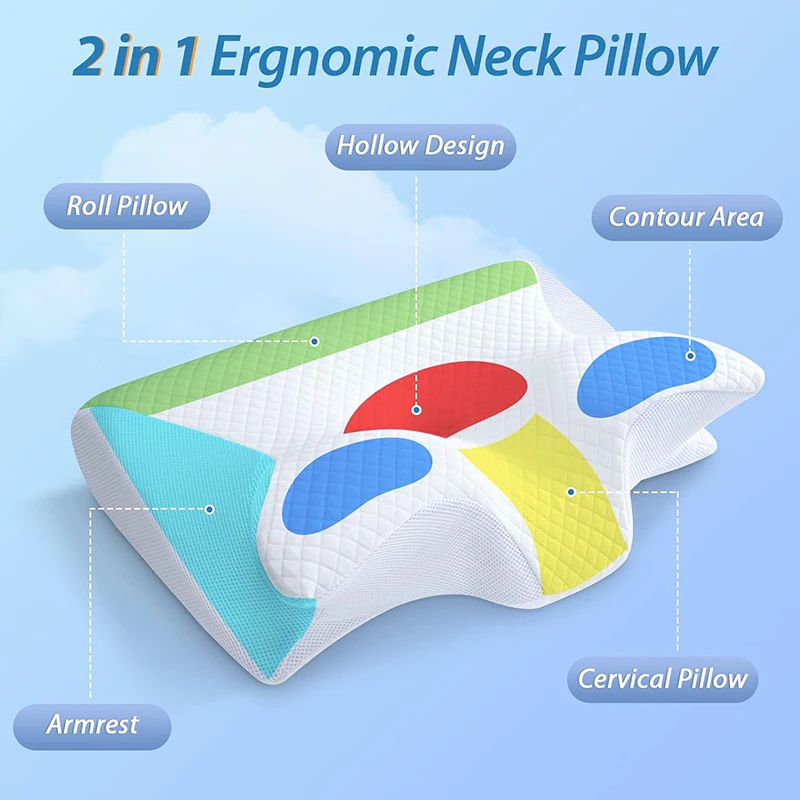 1pc Memory Foam Cervical Pillo - Memory Foam Orthopedic Pillow Neck Pain ulasan dan harga