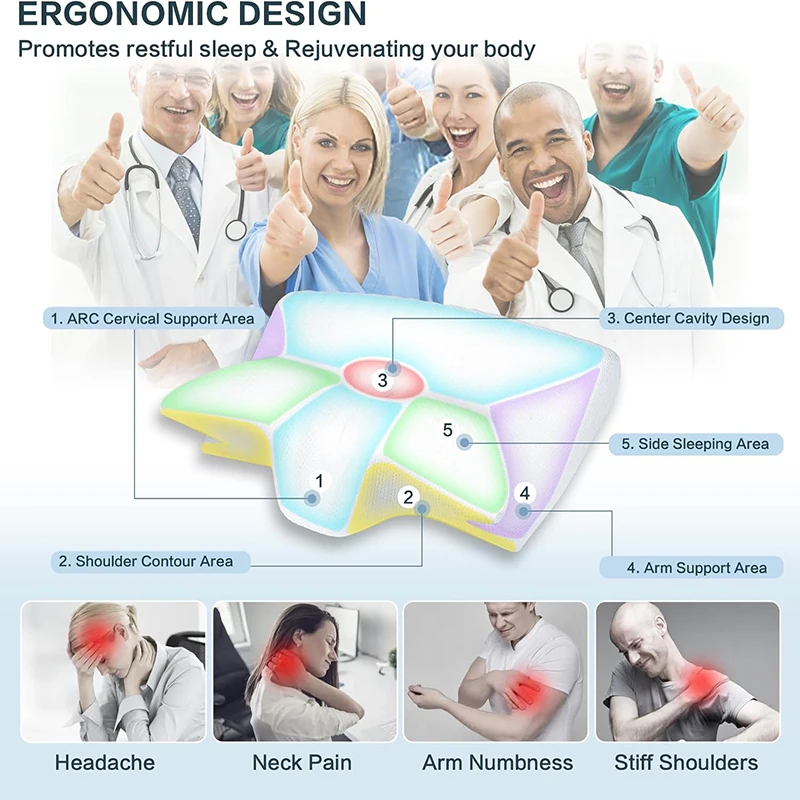 1pc Memory Foam Cervical Pillo - Memory Foam Orthopedic Pillow Neck Pain ulasan dan harga