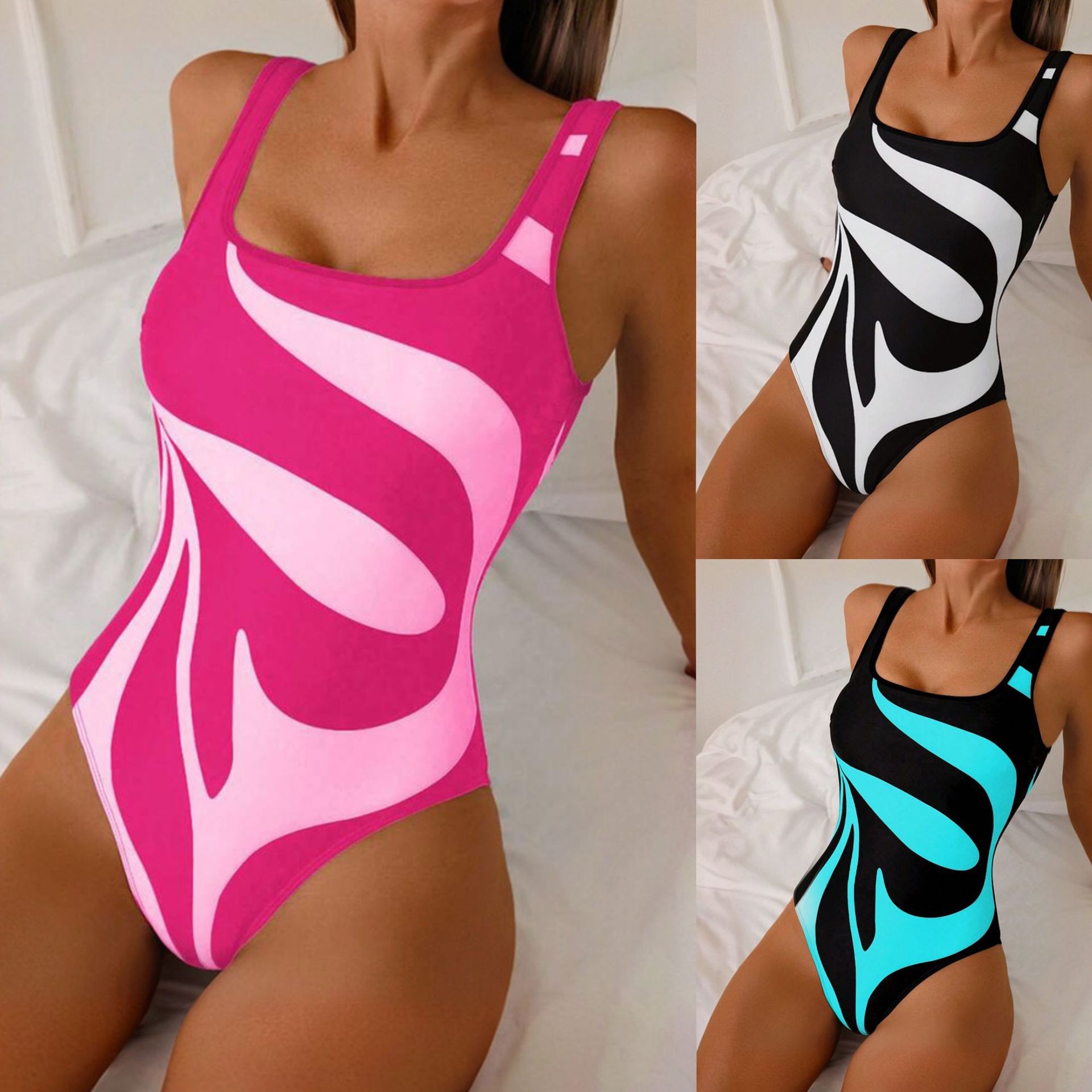 Woman Tankini Abstract Print B - Bath ulasan dan harga