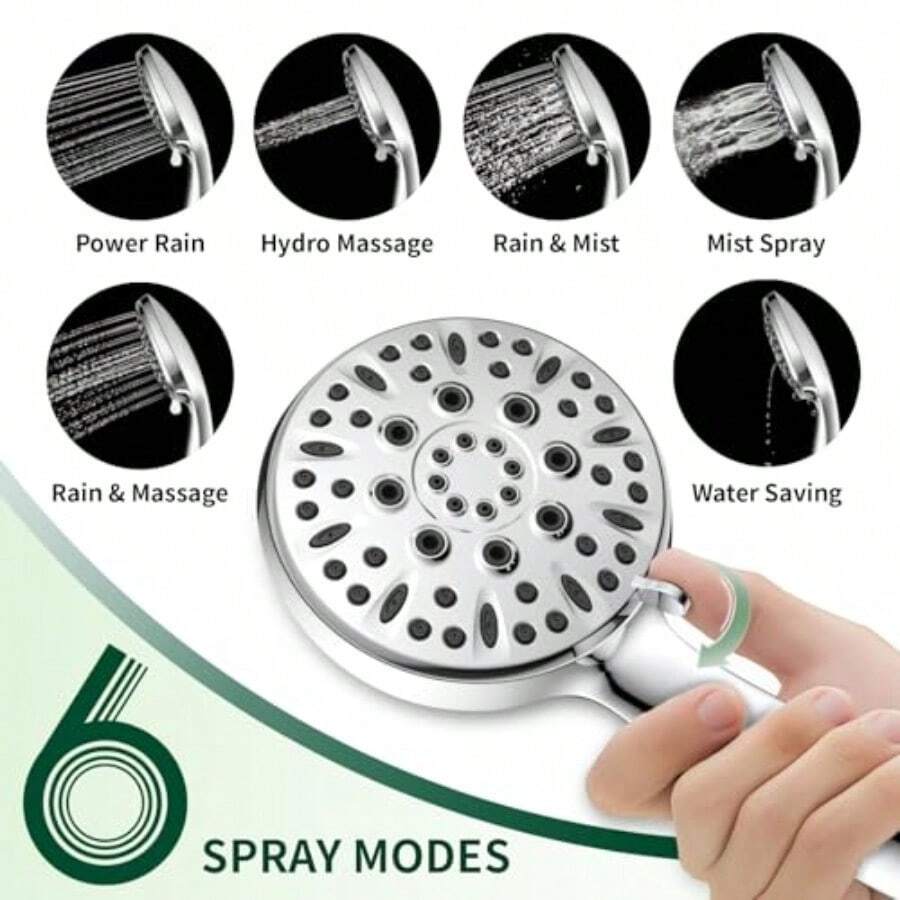 Shower Head 6 Spray Modes Hand - High Pressure Shower Head Handheld ulasan dan harga