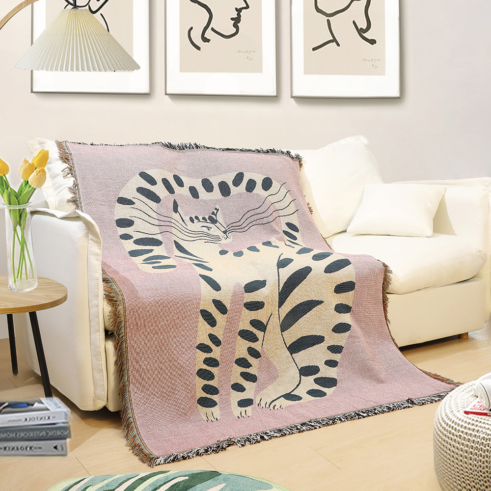 Boho Abstract Cat Jacquard Thr - Boho Throw Blanket Fringe ulasan dan harga