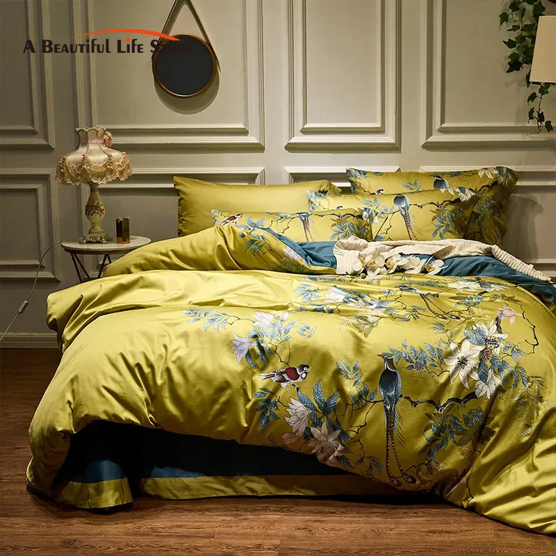 Luxury 600TC Egyptian Cotton B - Aesthetic Floral Duvet Cover ulasan dan harga