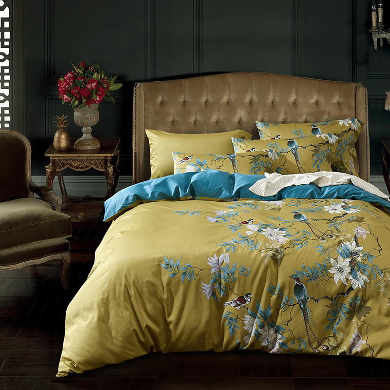 Luxury 600TC Egyptian Cotton B - Aesthetic Floral Duvet Cover ulasan dan harga
